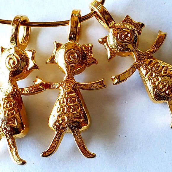 1997 GRANDMA Grandchildren Charms Love Pride Gold Pin Brooch - Picture 5 of 10